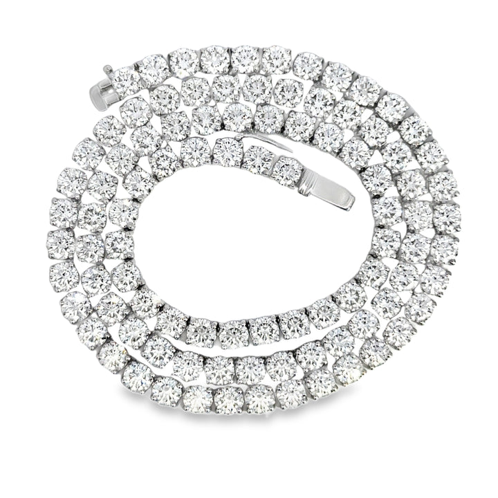 32.62 CTW Diamond 14K White Gold Tennis Necklace
