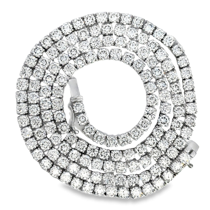 37.41 CTW Diamond 14K White Gold Tennis Necklace