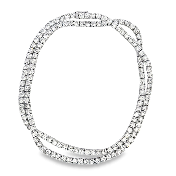 37.41 CTW Diamond 14K White Gold Tennis Necklace
