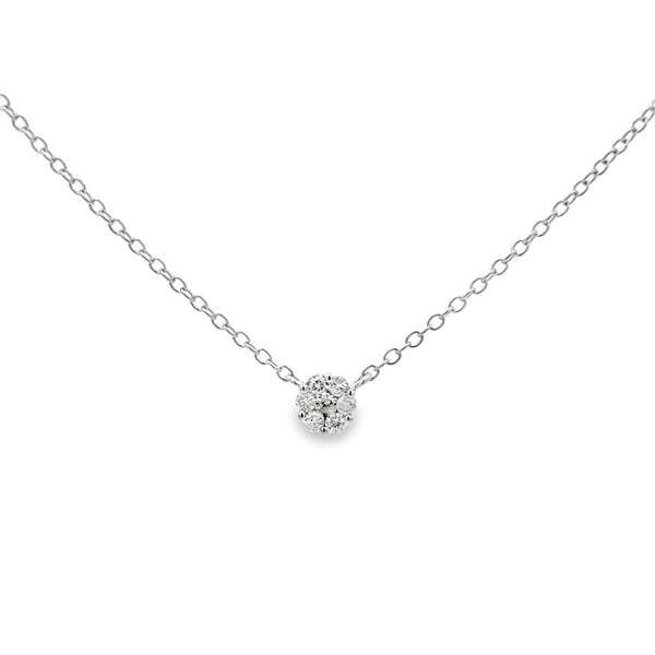 0.12 CTW Round Diamond Mini Cluster Necklace in 14K White Gold