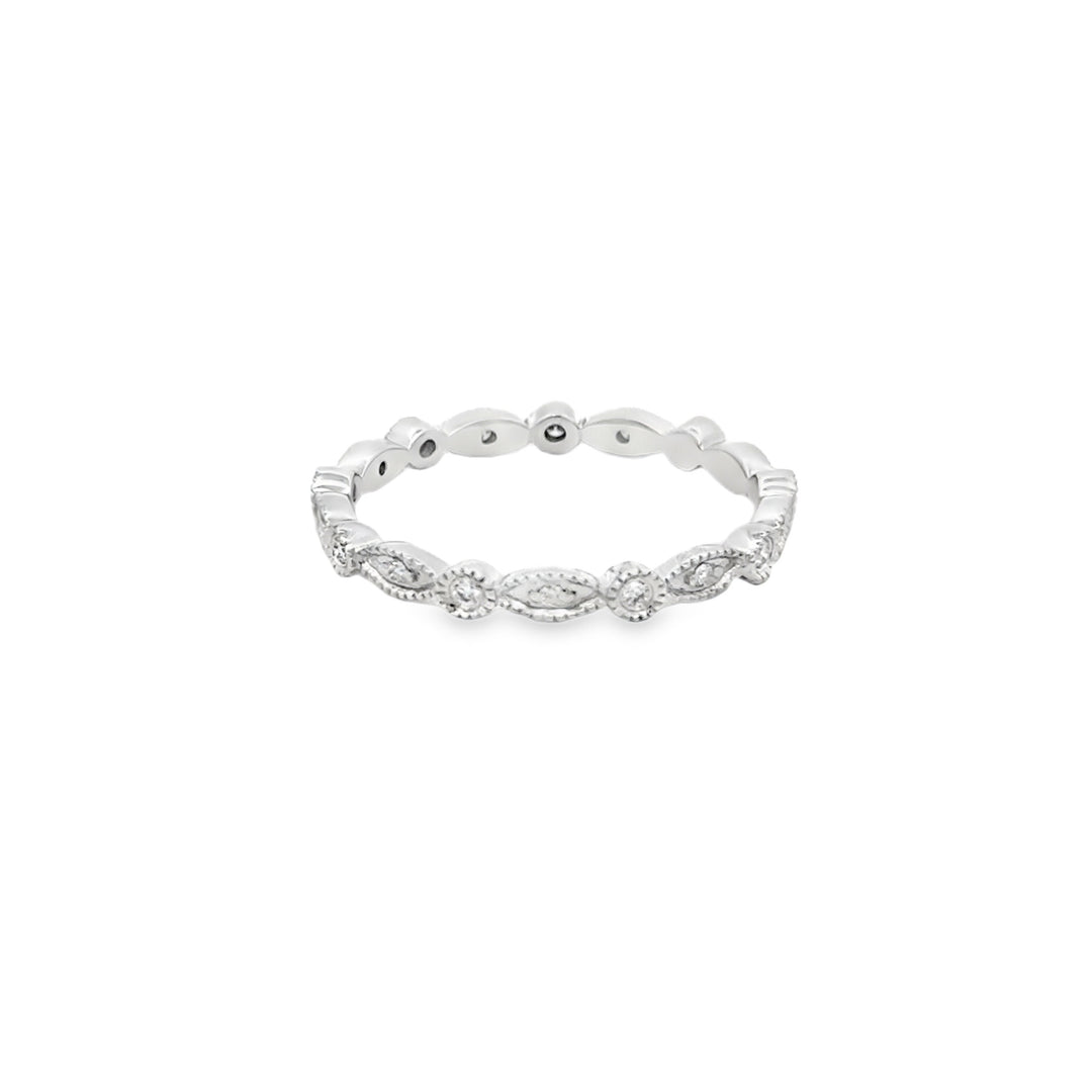 0.20 CTW Diamond 14K White Gold Stacking Band Ring