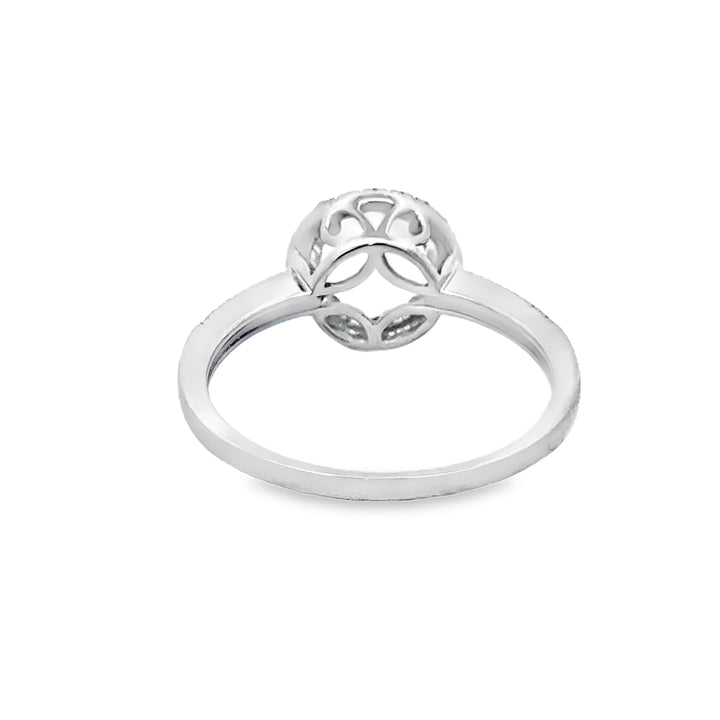 1.13 CT Aquamarine &amp; 0.12 CTW Diamond 14K White Gold Halo Ring