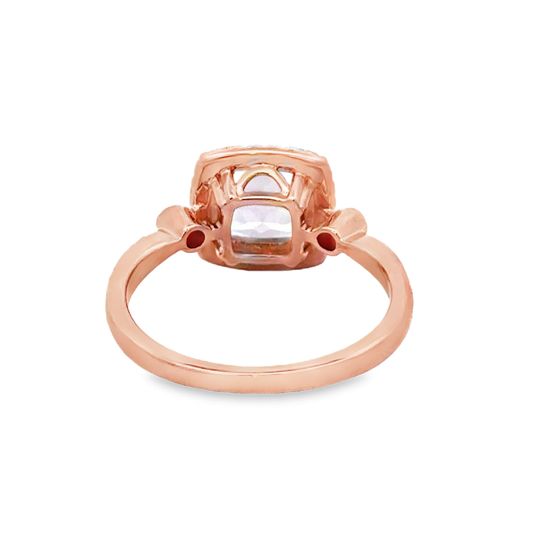 1.30 CT Morganite &amp; 0.18 CTW Diamond 14K Rose Gold Ring