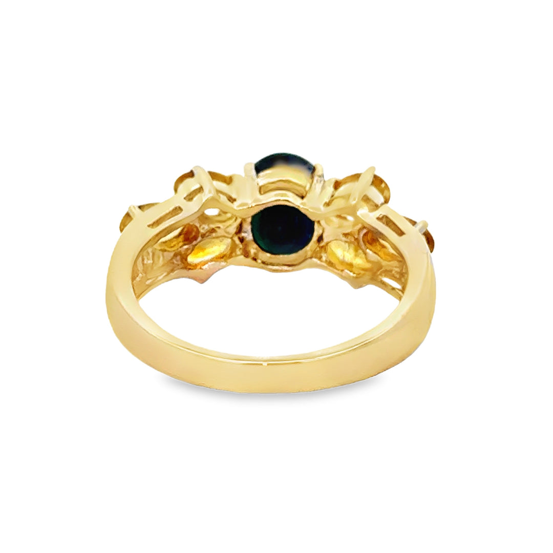 Yellow &amp; Blue Sapphire 14K Yellow Gold Ring