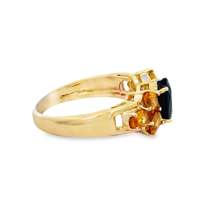 Yellow &amp; Blue Sapphire 14K Yellow Gold Ring