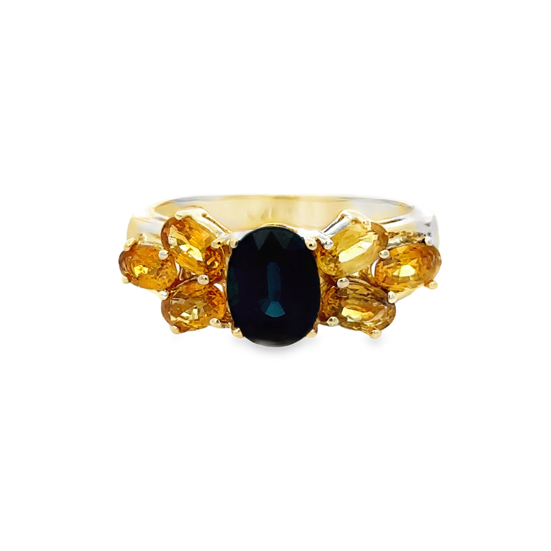 Yellow &amp; Blue Sapphire 14K Yellow Gold Ring