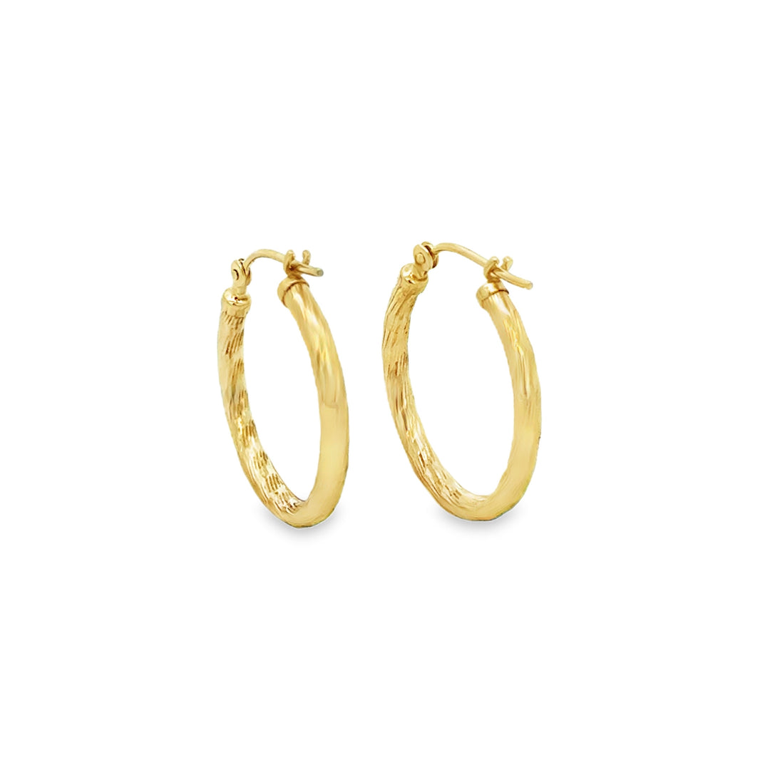 19MM 14K Yellow Gold Hollow Hoop Earrings