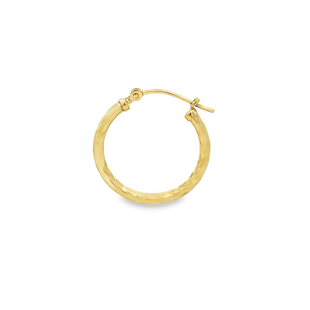19MM 14K Yellow Gold Hollow Hoop Earrings