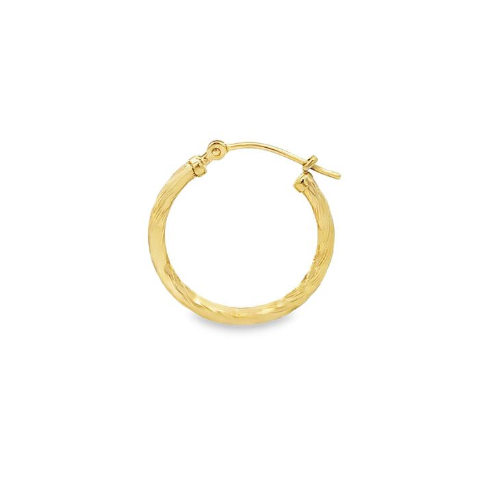 19MM 14K Yellow Gold Hollow Hoop Earrings