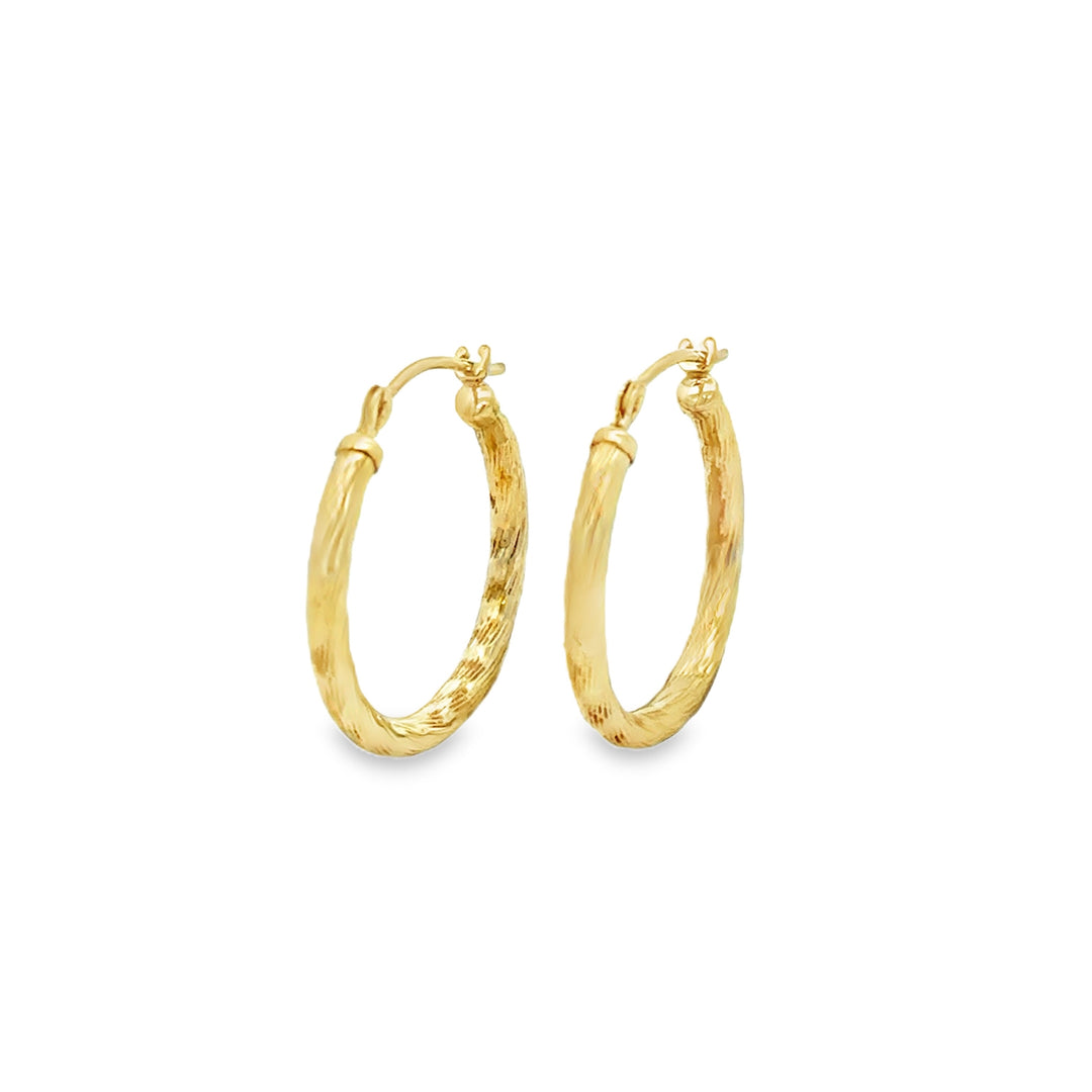 19MM 14K Yellow Gold Hollow Hoop Earrings