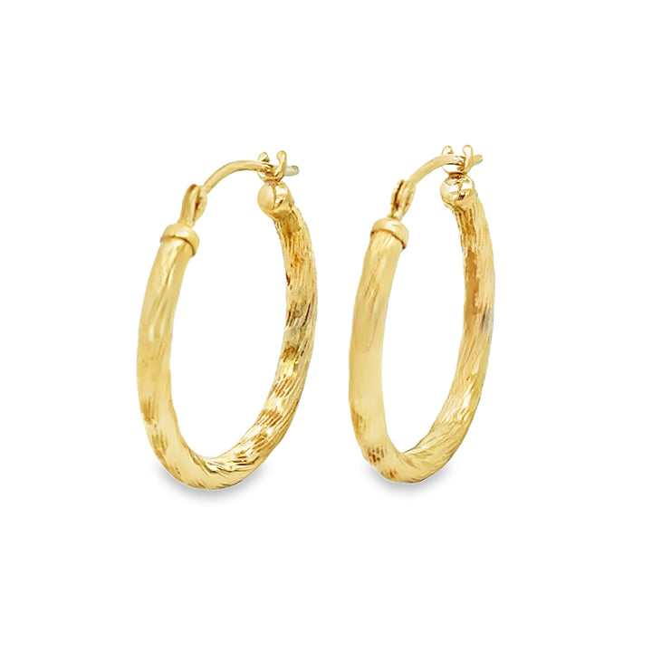 19MM 14K Yellow Gold Hollow Hoop Earrings