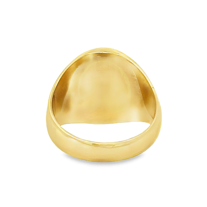 Black Star Sapphire 14K Yellow Gold Signet Ring
