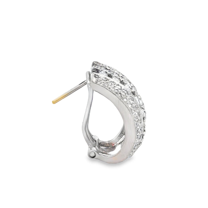 3.50 CTW Diamond 18K White Gold Estate Hoop Earrings