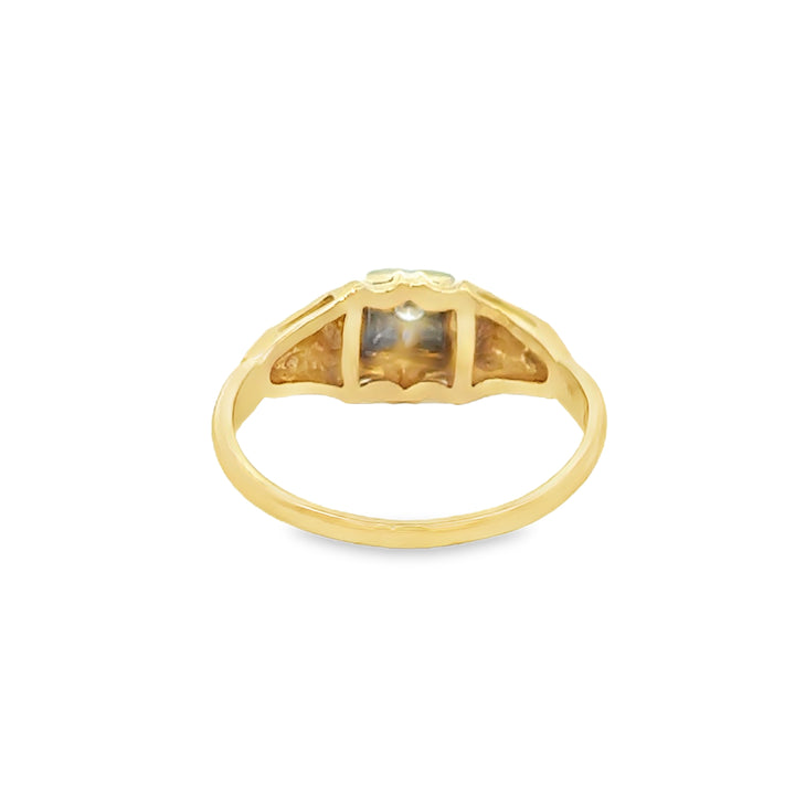 0.03 CT Diamond 14K Yellow & White Gold Estate Engagement Ring