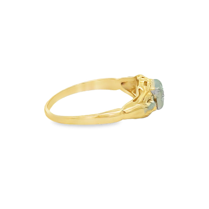 0.03 CT Diamond 14K Yellow & White Gold Estate Engagement Ring