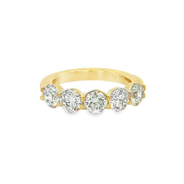 2.50 CTW Diamond 14K Yellow Gold 5-Stone Band Ring