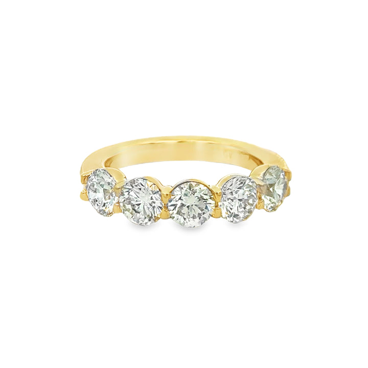 2.55 CTW Diamond 14K White Gold 5-Stone Band Ring