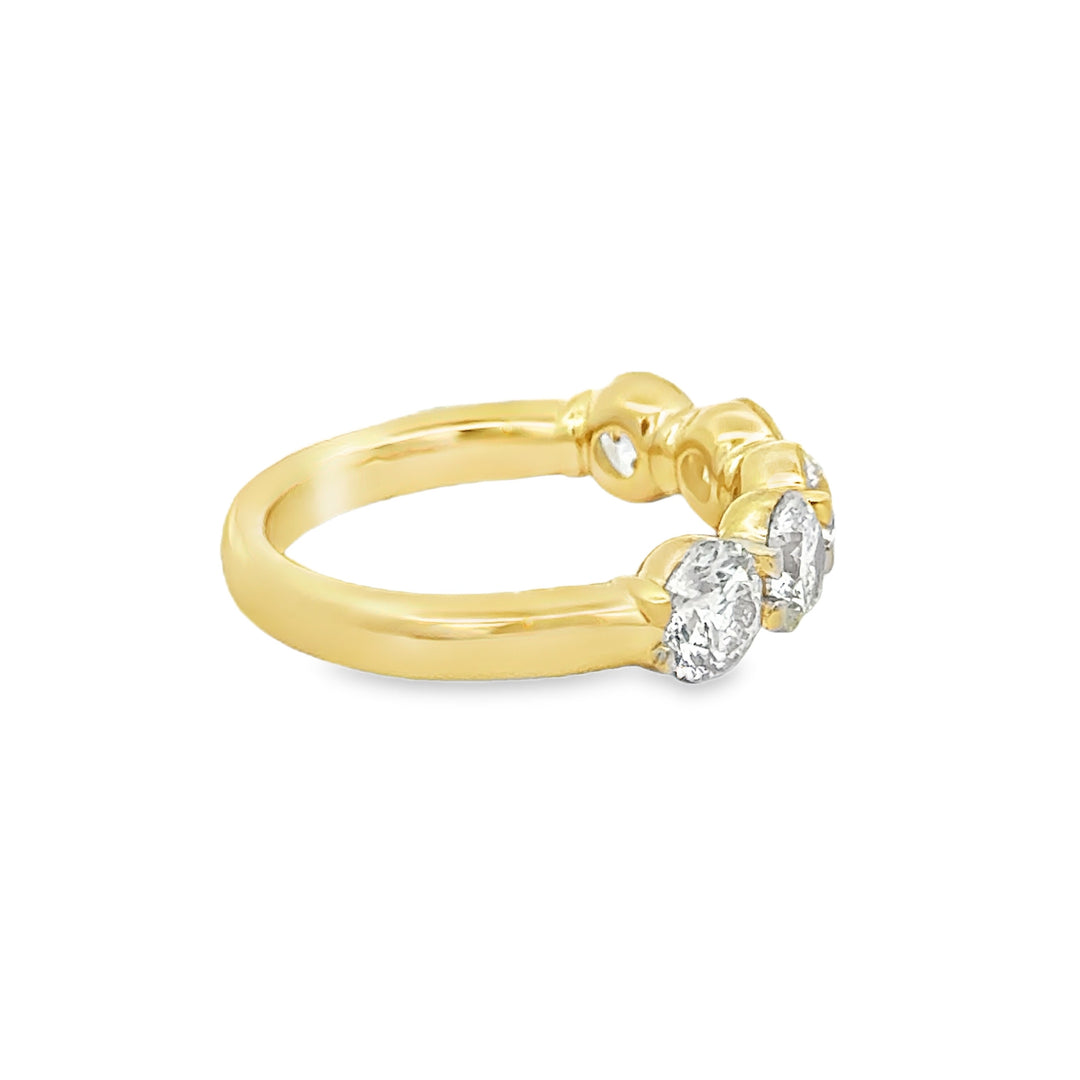 2.55 CTW Diamond 14K White Gold 5-Stone Band Ring