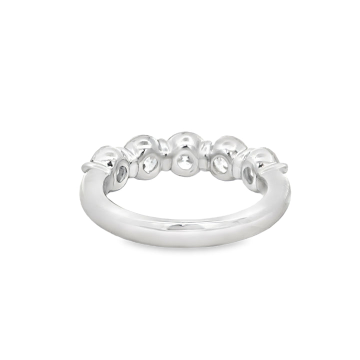 2.55 CTW Diamond 14K White Gold 5-Stone Band Ring