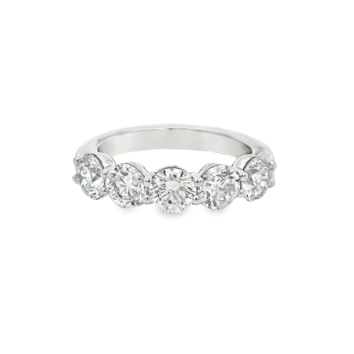 2.55 CTW Diamond 14K White Gold 5-Stone Band Ring