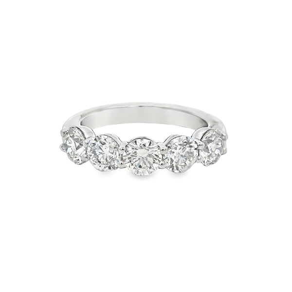2.55 CTW Diamond 14K White Gold 5-Stone Band Ring