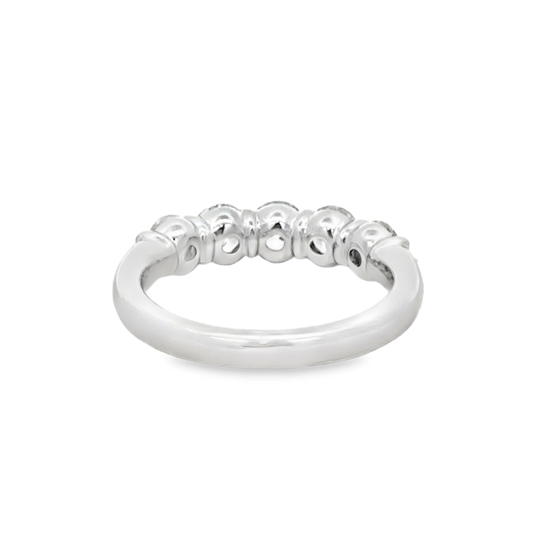1.52 CTW Diamond 14K White Gold 5-Stone Band Ring