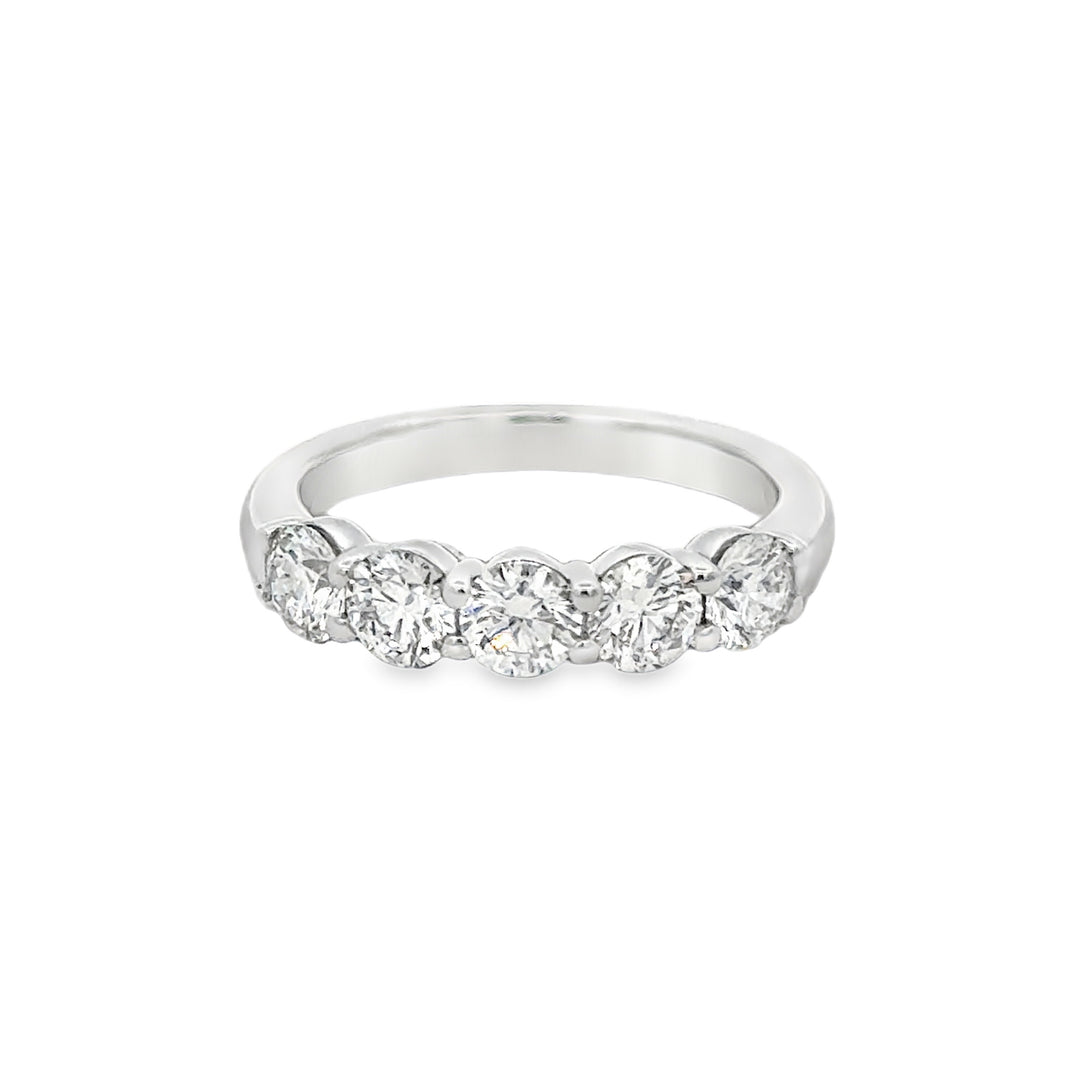 1.52 CTW Diamond 14K White Gold 5-Stone Band Ring