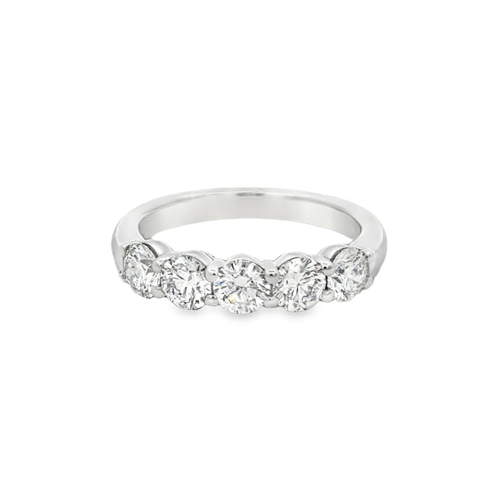 1.52 CTW Diamond 14K White Gold 5-Stone Band Ring