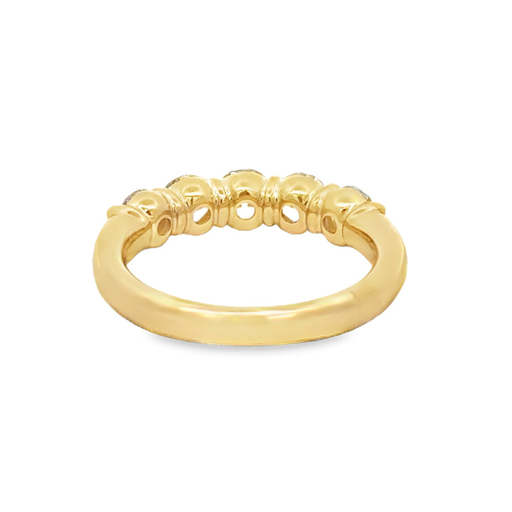1.51 CTW Diamond 14K Yellow Gold 5-Stone Band Ring