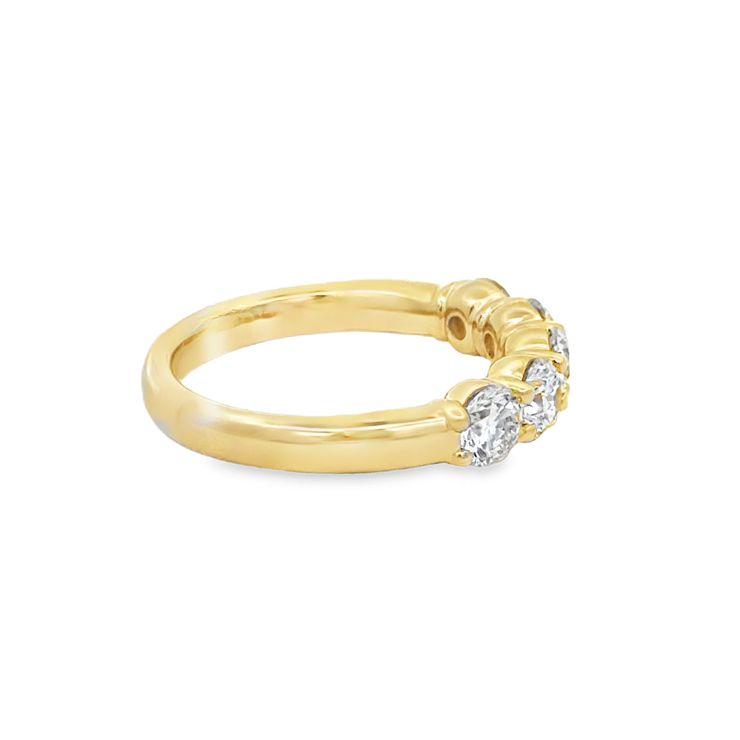 1.51 CTW Diamond 14K Yellow Gold 5-Stone Band Ring