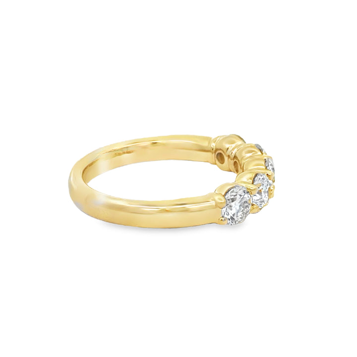 1.51 CTW Diamond 14K Yellow Gold 5-Stone Band Ring