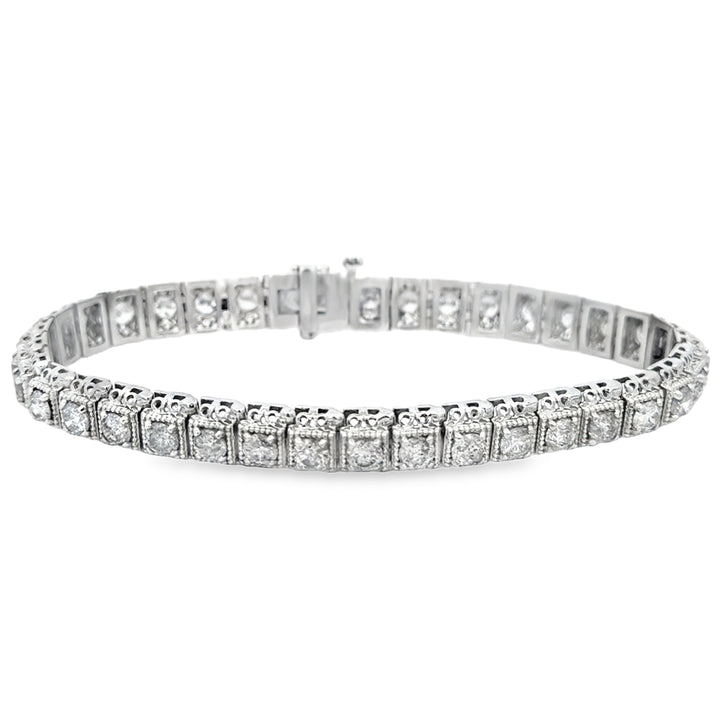 6.30 CTW Diamond 14K White Gold Milgrain Bracelet