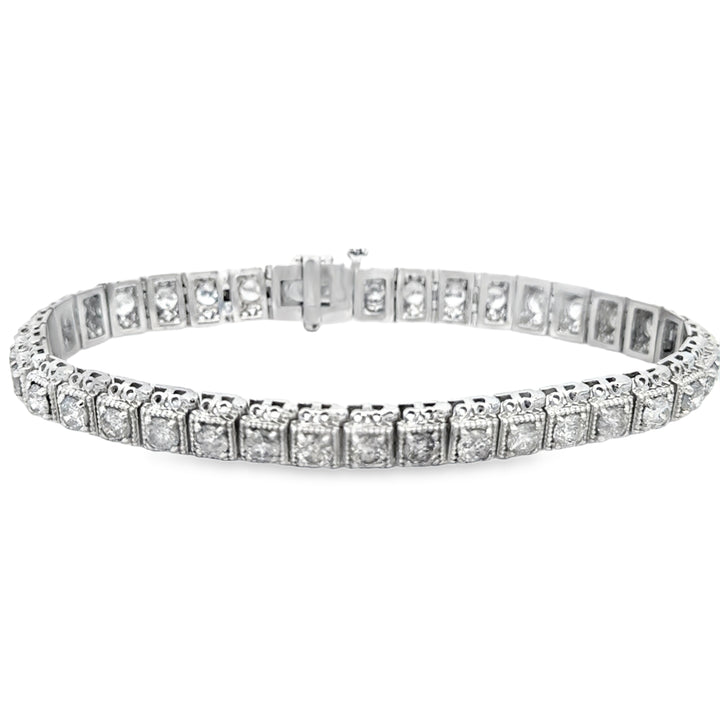 6.30 CTW Diamond 14K White Gold Milgrain Bracelet