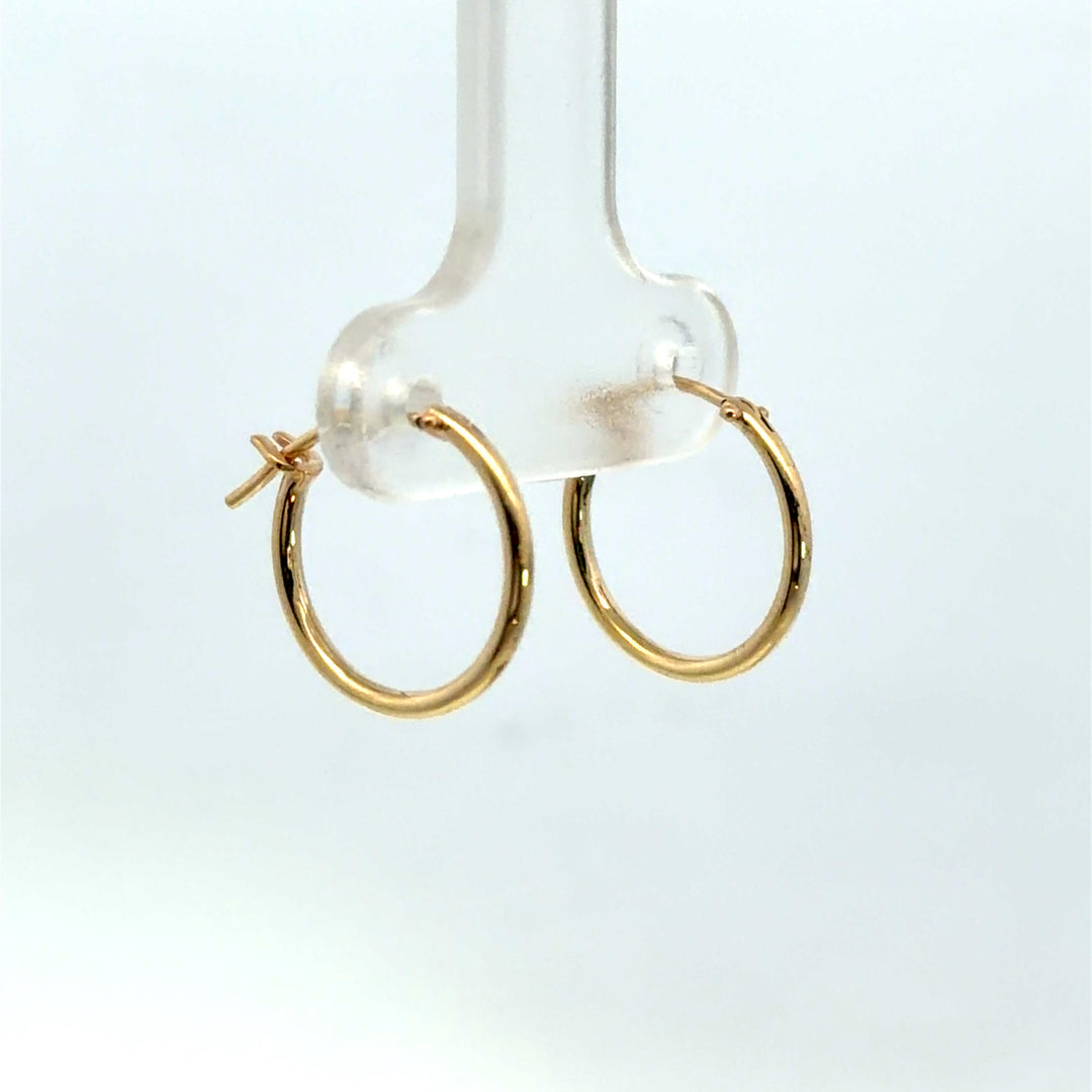14K Yellow Gold Classic Hoop Earrings