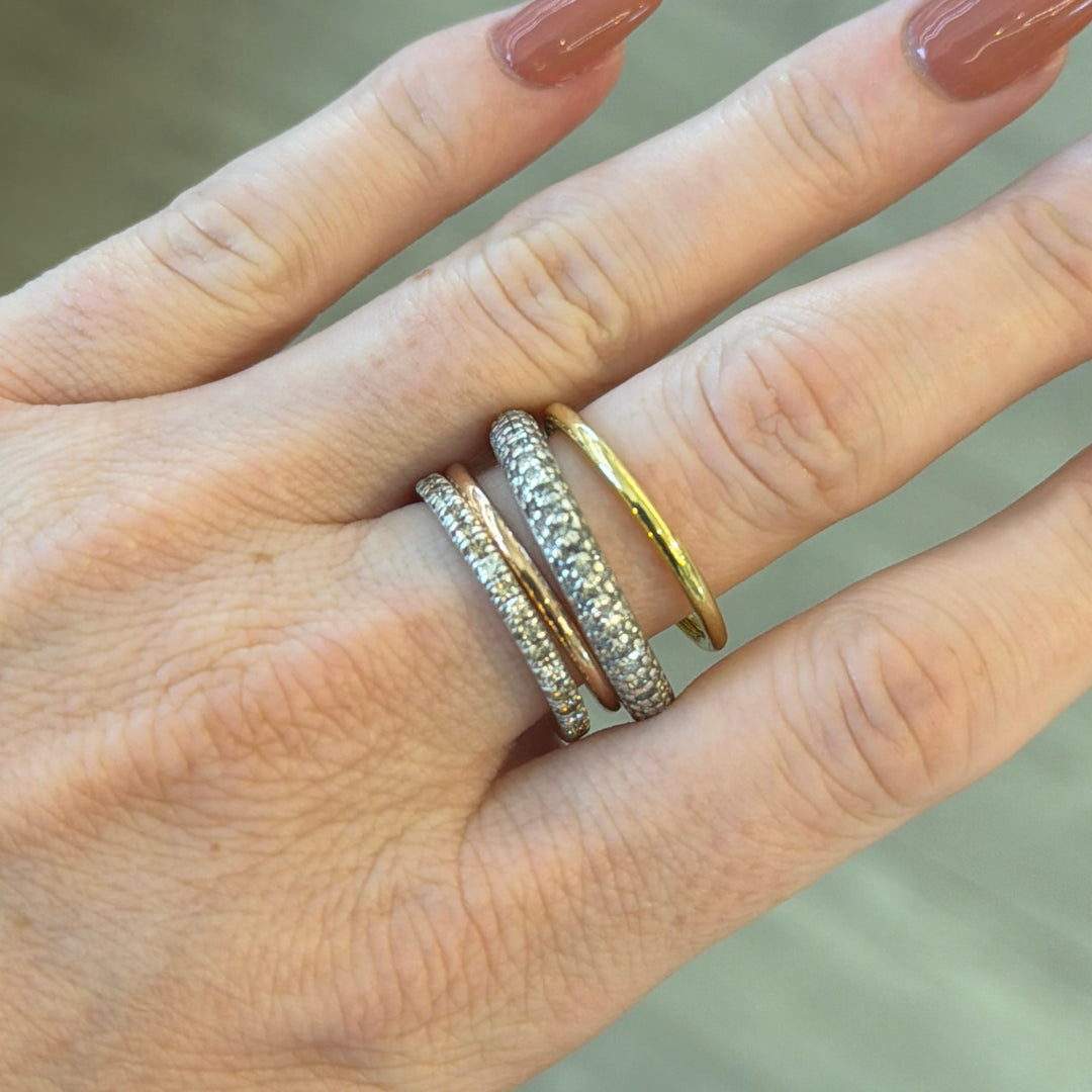 Pre-Owned Spinelli Kilcollin 1.57 CTW Round Diamond Two-Tone 14K Gold Linked Ring
