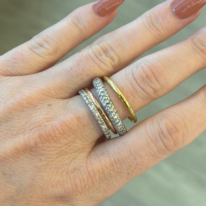 Pre-Owned Spinelli Kilcollin 1.57 CTW Round Diamond Two-Tone 14K Gold Linked Ring