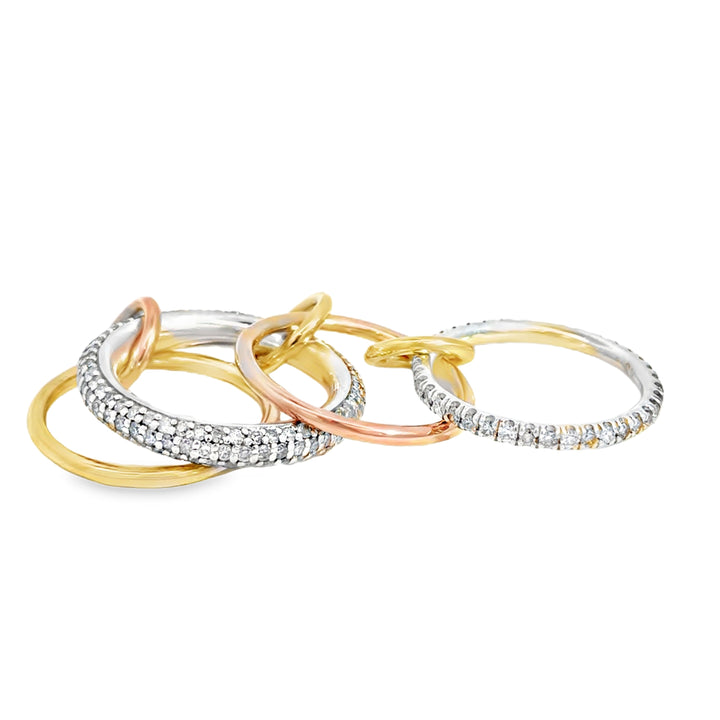 Pre-Owned Spinelli Kilcollin 1.57 CTW Round Diamond Two-Tone 14K Gold Linked Ring