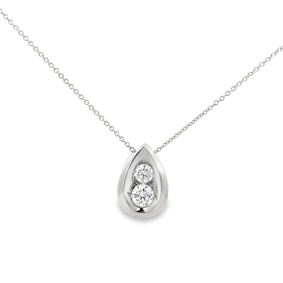 0.35 CTW Diamond 14K White Gold Pendant Necklace