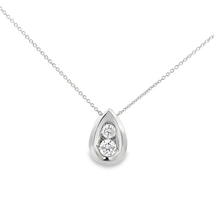 0.35 CTW Diamond 14K White Gold Pendant Necklace