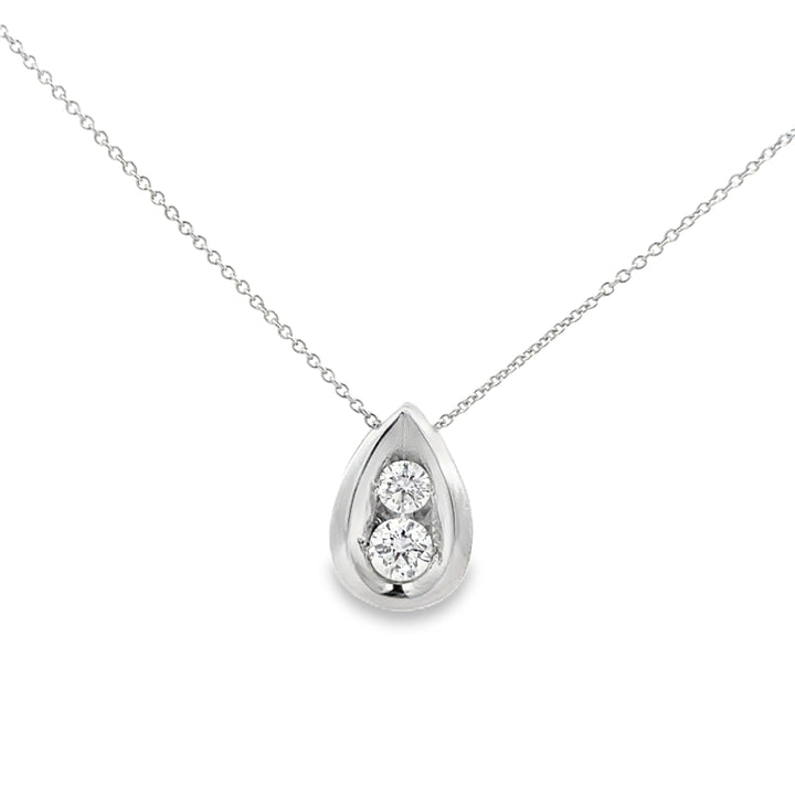 0.35 CTW Diamond 14K White Gold Pendant Necklace