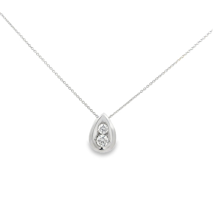 0.35 CTW Diamond 14K White Gold Pendant Necklace