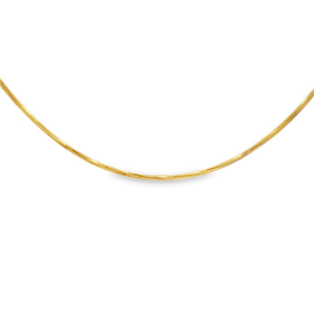 14K Yellow Gold 1.2MM Squared Chain Necklace
