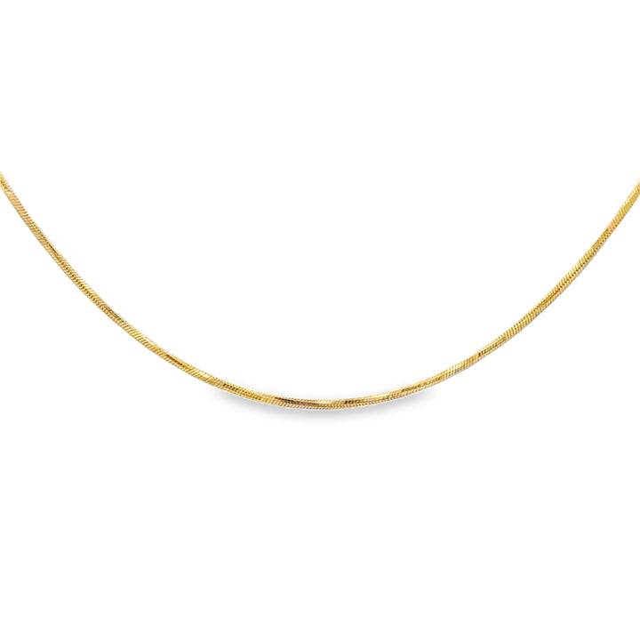 14K Yellow Gold 1.2MM Squared Chain Necklace