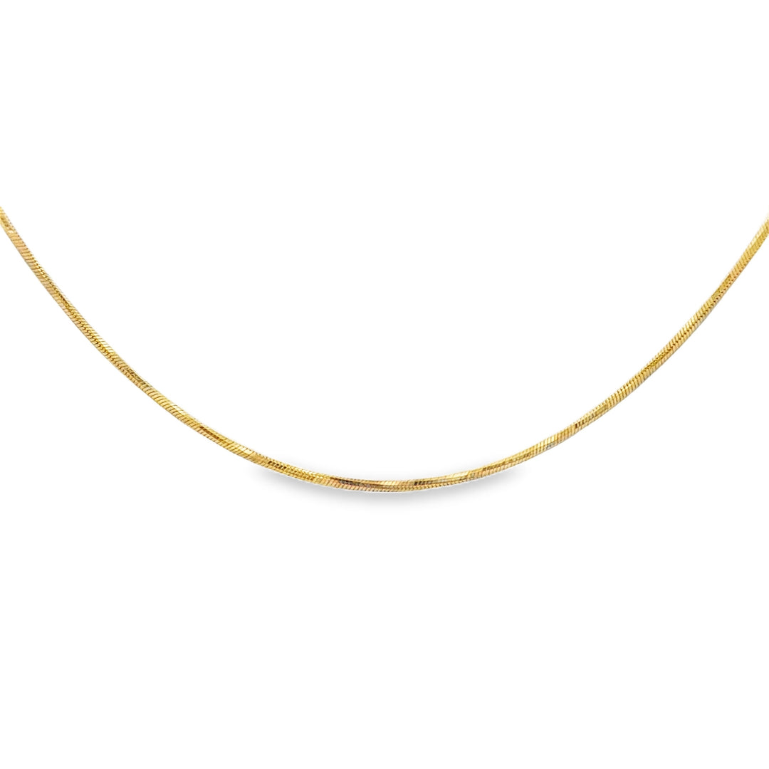 14K Yellow Gold 1.2MM Squared Chain Necklace