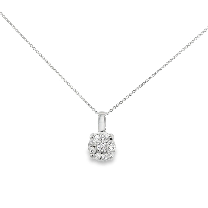 0.85 CTW Diamond 14K White Gold Pendant Necklace