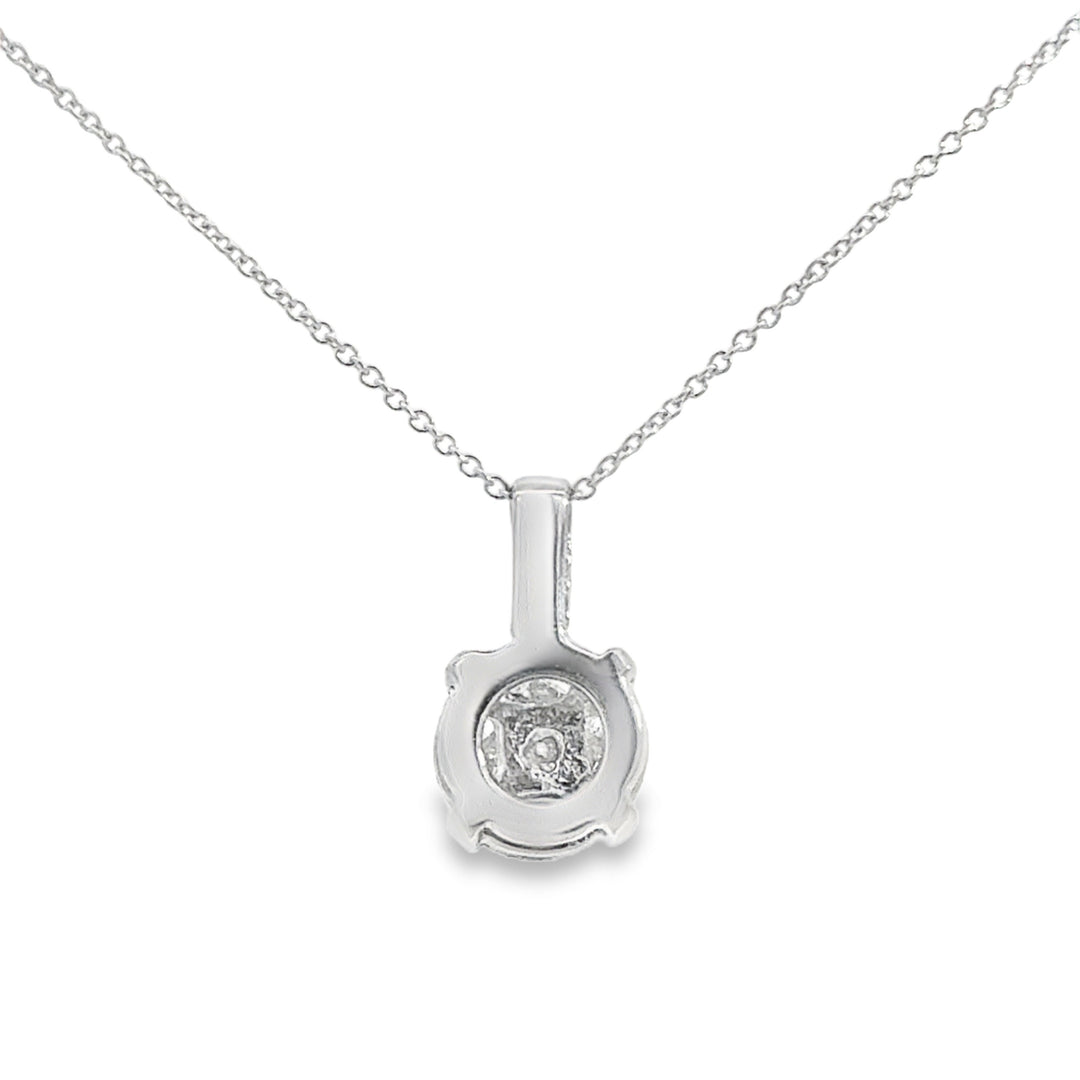 0.85 CTW Diamond 14K White Gold Pendant Necklace