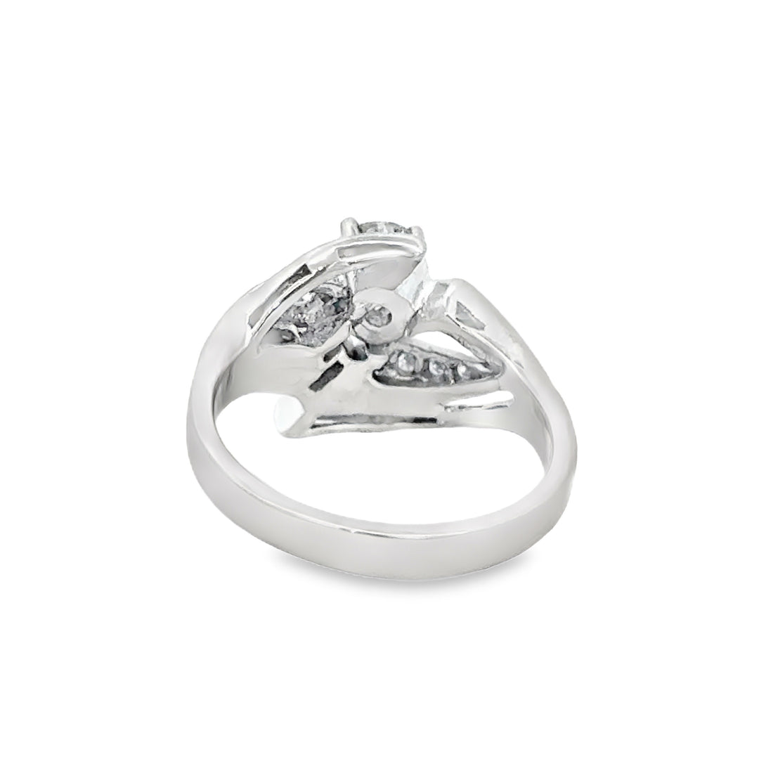 0.75 CTW Diamond Platinum Antique Engagement Ring