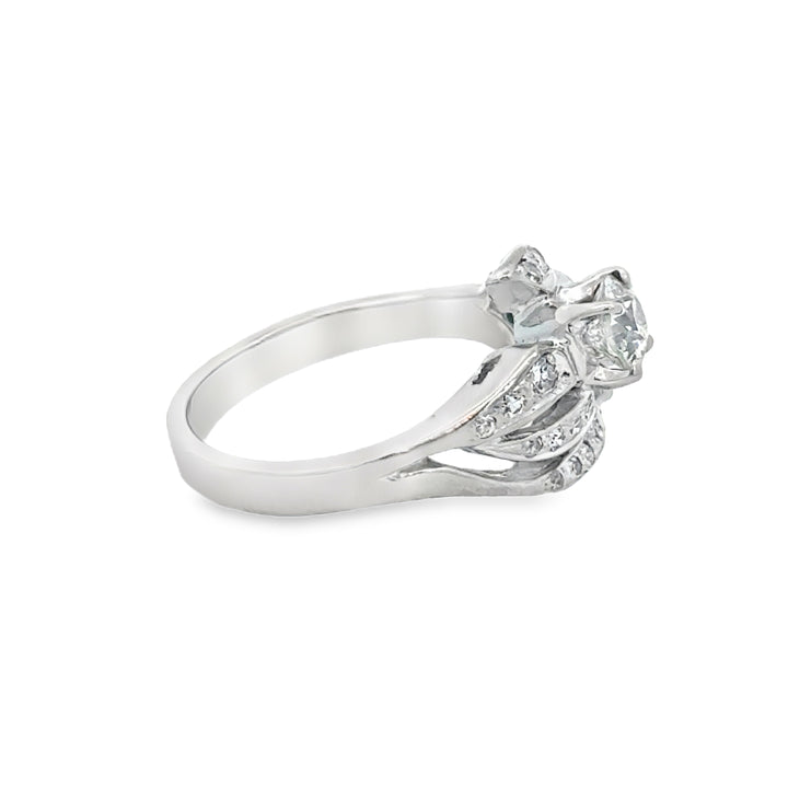 0.75 CTW Diamond Platinum Antique Engagement Ring