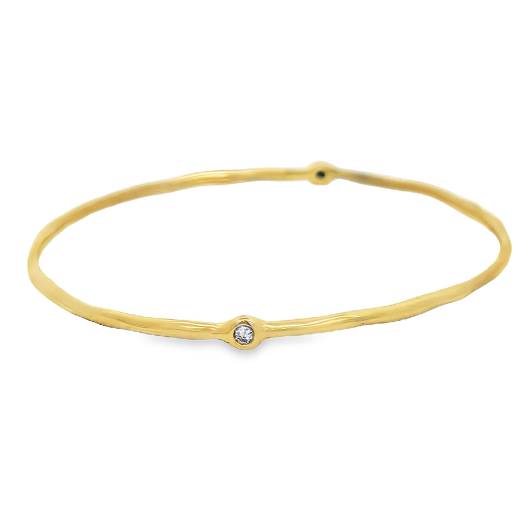 Pre-Owned Ippolita 0.08 CTW Diamond 18K Yellow Gold Bangle Bracelet