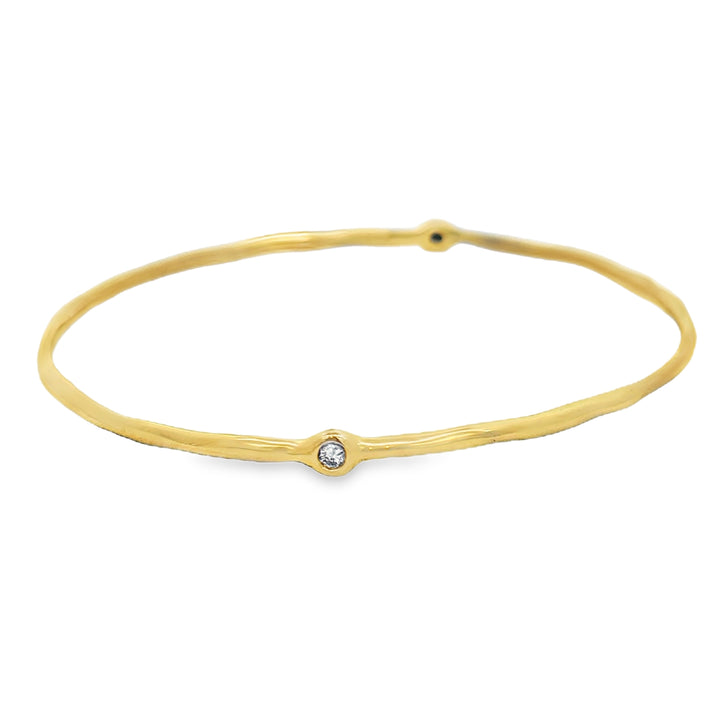 Pre-Owned Ippolita 0.08 CTW Diamond 18K Yellow Gold Bangle Bracelet